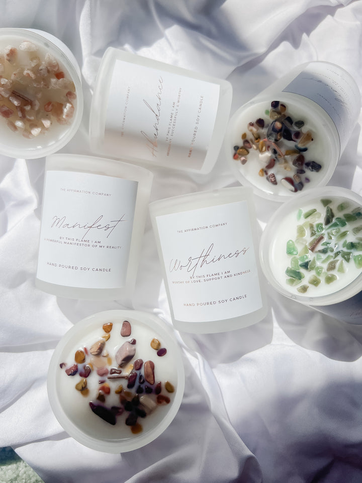 MINI Abundance Crystal Infused Candle - The Affirmation CompanyCandles