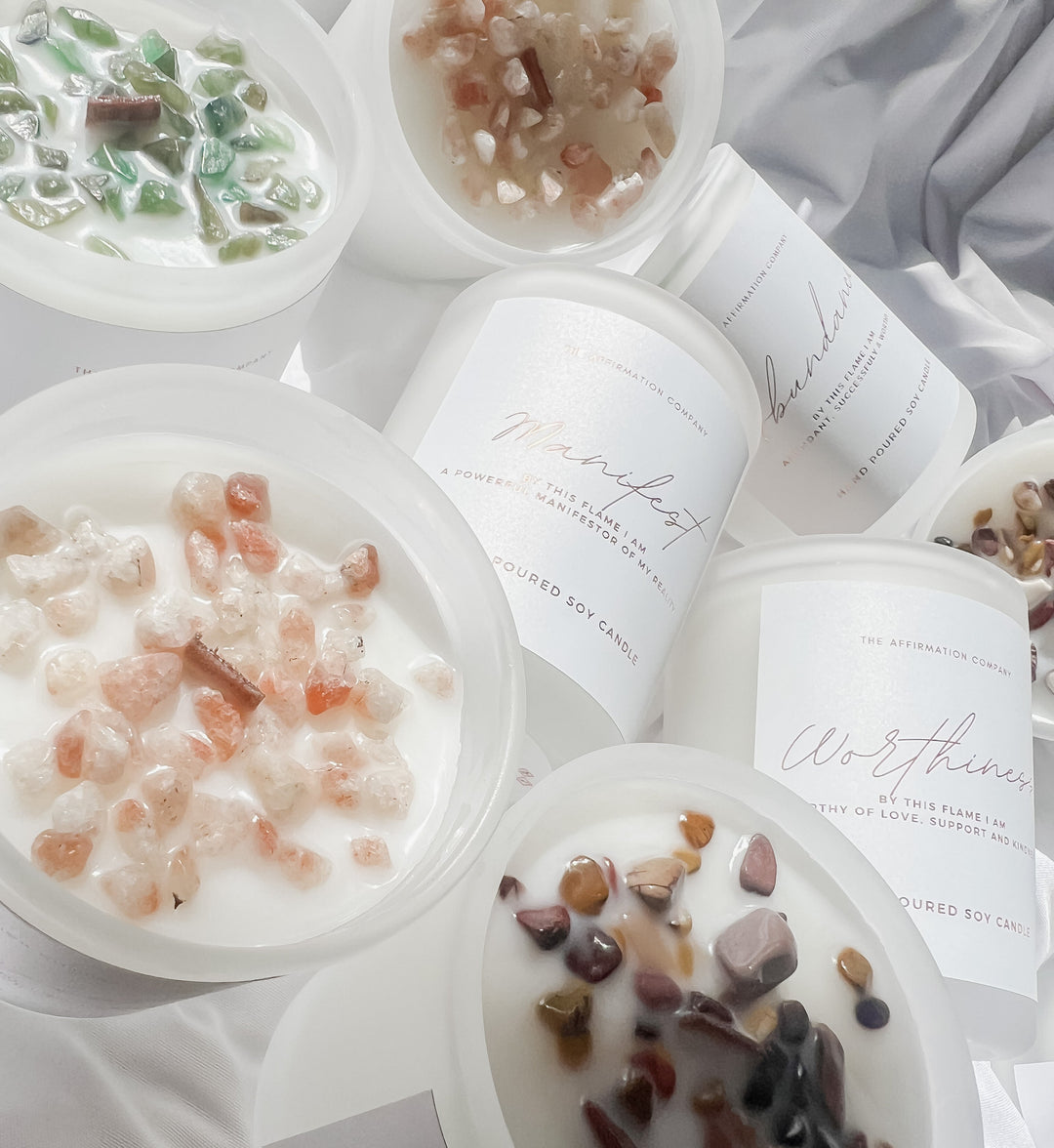 MINI Manifest Crystal Infused Candle - The Affirmation CompanyCandles