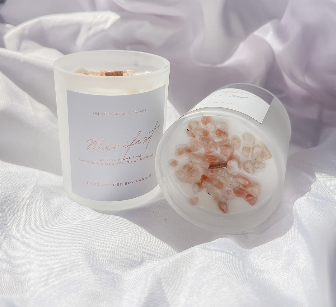 MINI Manifest Crystal Infused Candle - The Affirmation CompanyCandles
