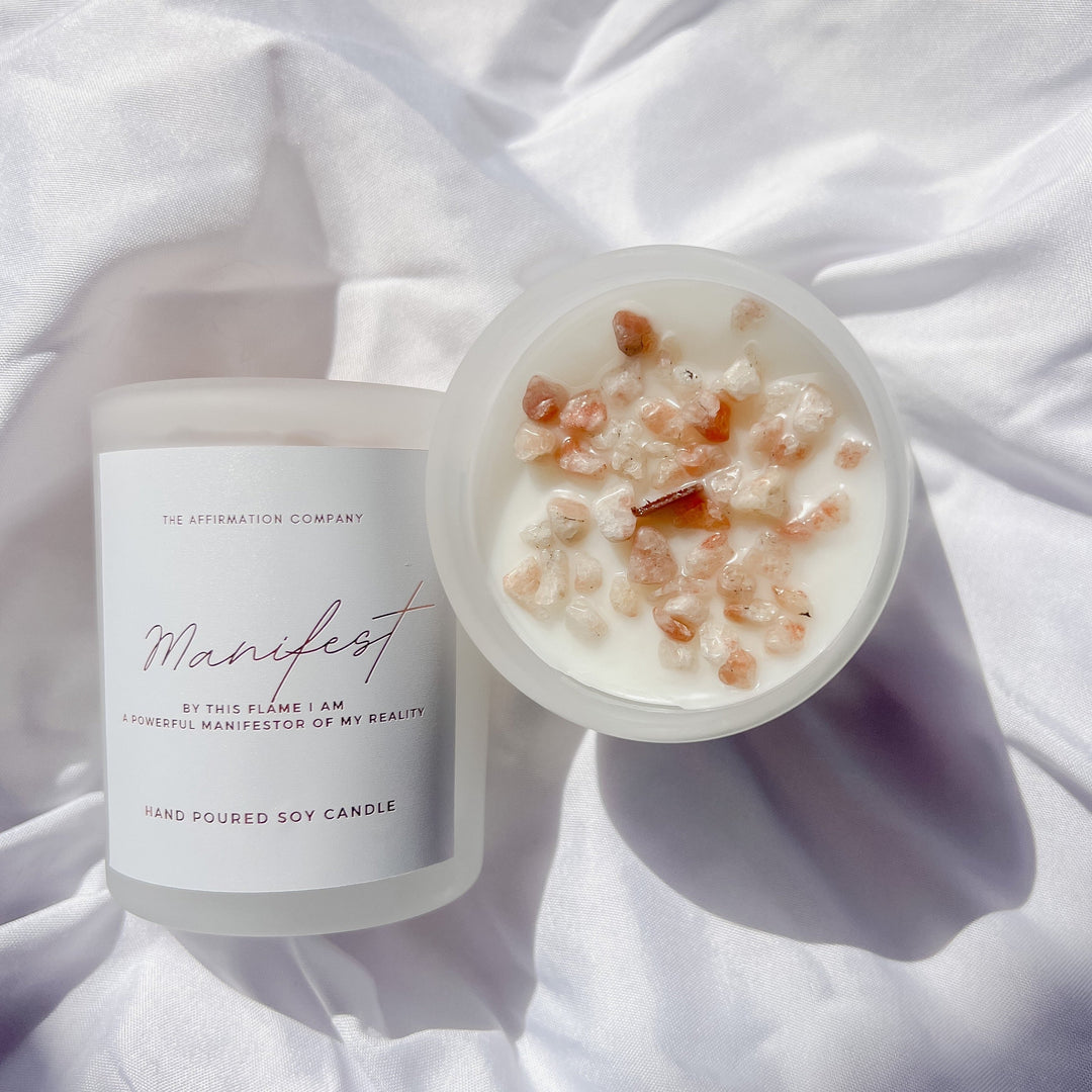 MINI Manifest Crystal Infused Candle - The Affirmation CompanyCandles