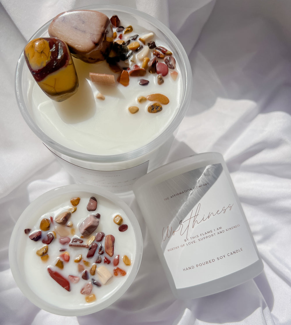 MINI Worthiness Crystal Infused Candle - The Affirmation CompanyCandles