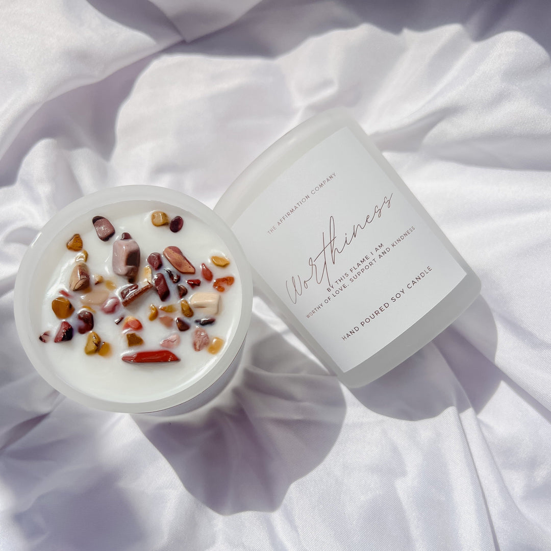 MINI Worthiness Crystal Infused Candle - The Affirmation CompanyCandles