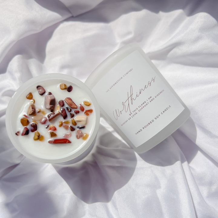 MINI Worthiness Crystal Infused Candle - The Affirmation CompanyCandles