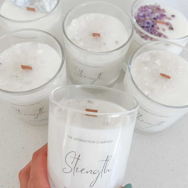 Strength Crystal Infused Candle - The Affirmation CompanyCandles