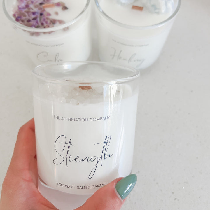 Strength Crystal Infused Candle - The Affirmation CompanyCandles