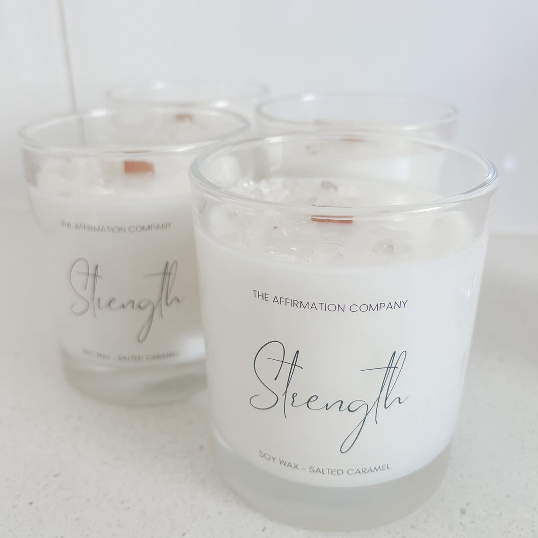 Strength Crystal Infused Candle - The Affirmation CompanyCandles