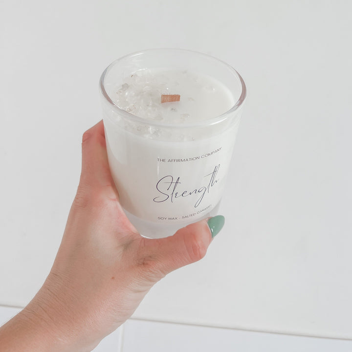 Strength Crystal Infused Candle - The Affirmation CompanyCandles