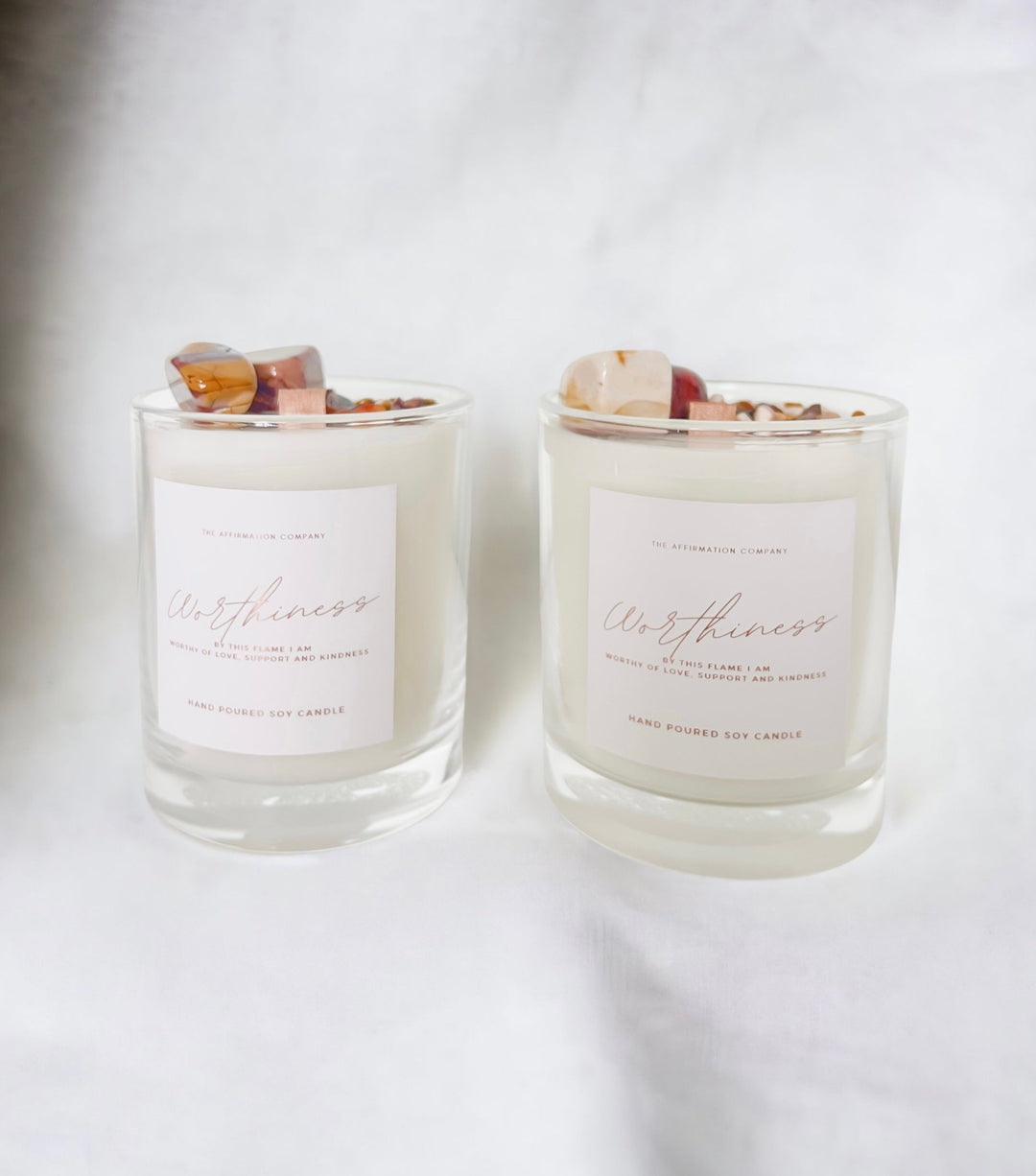 Worthiness Crystal Infused Candle - The Affirmation CompanyCandles