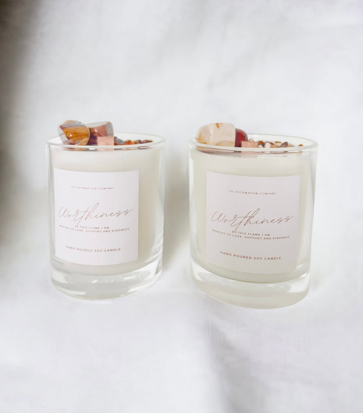 Worthiness Crystal Infused Candle - The Affirmation CompanyCandles